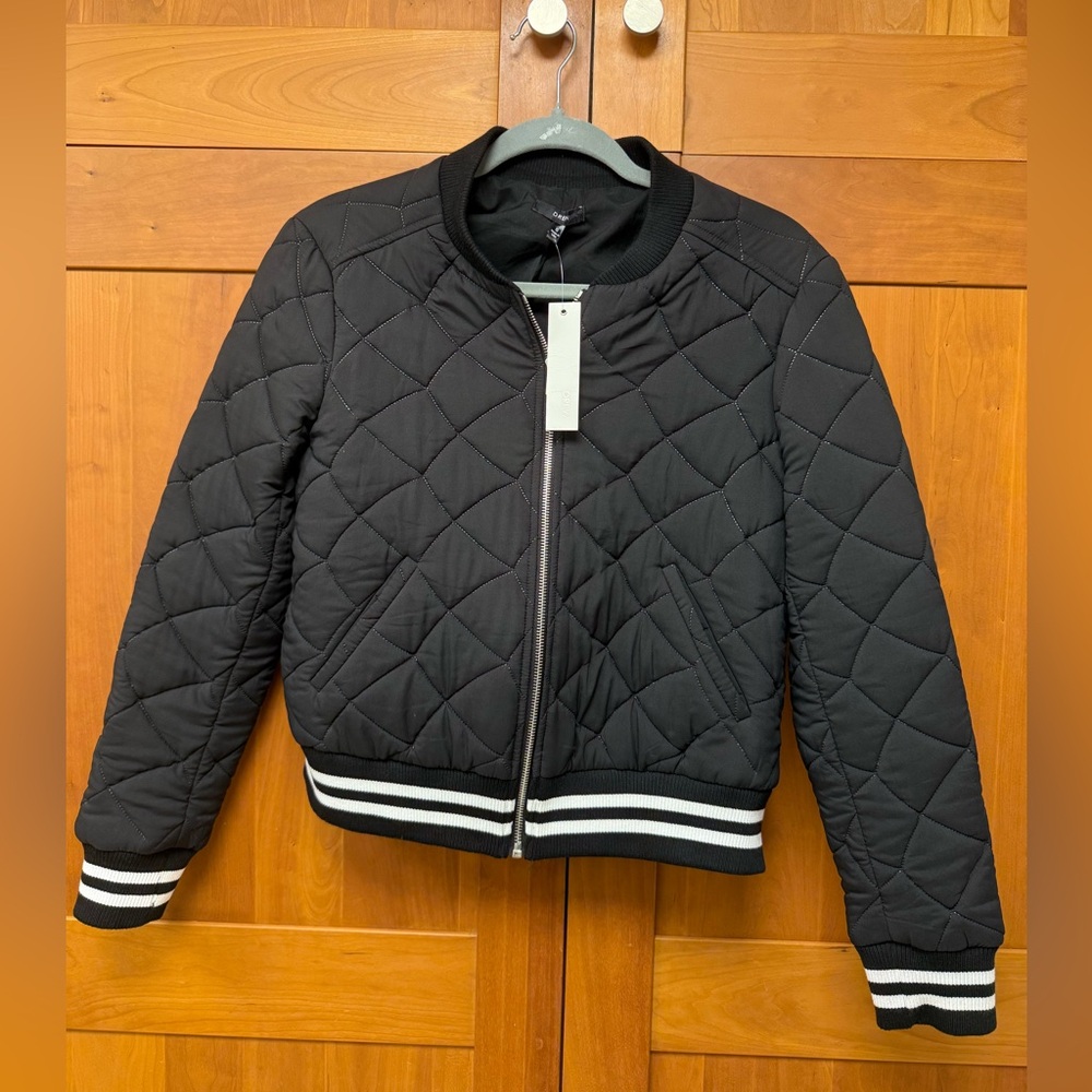 DREW Black Quilted Bomber Jacket NEW small